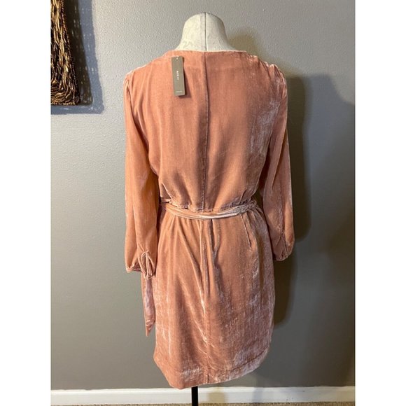 J Crew Wrap Dress 10 Pink Crushed Velvet $148 NEW - Picture 6 of 8
